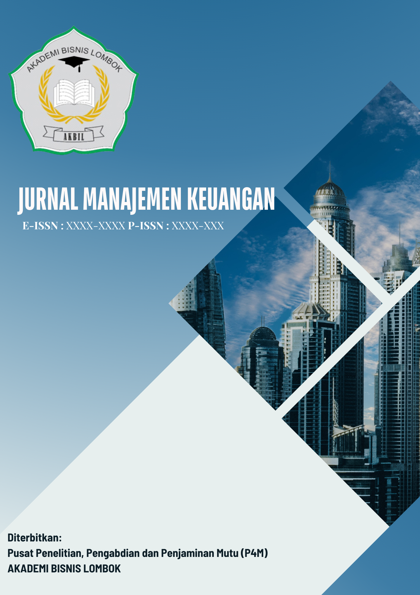 Jurnal Manajemen Keuangan diterbitkan oleh Jurnal yang dikelola oleh Pusat Penelitian, Pengabdian dan Penjaminan Mutu Akademi Bisnis Lombok. Artikel diterbitkan secara berkala pada setiap bulan Maret dan Oktober di bidang Ilmu Manajemen dan Bisnis. Penerbitan artikel memuat tulisan bersifat ilmiah dalam bentuk hasil penelitian, kajian teori, aplikasi teori, gagasan konseptual, resensi buku baru, dan Bibliografi