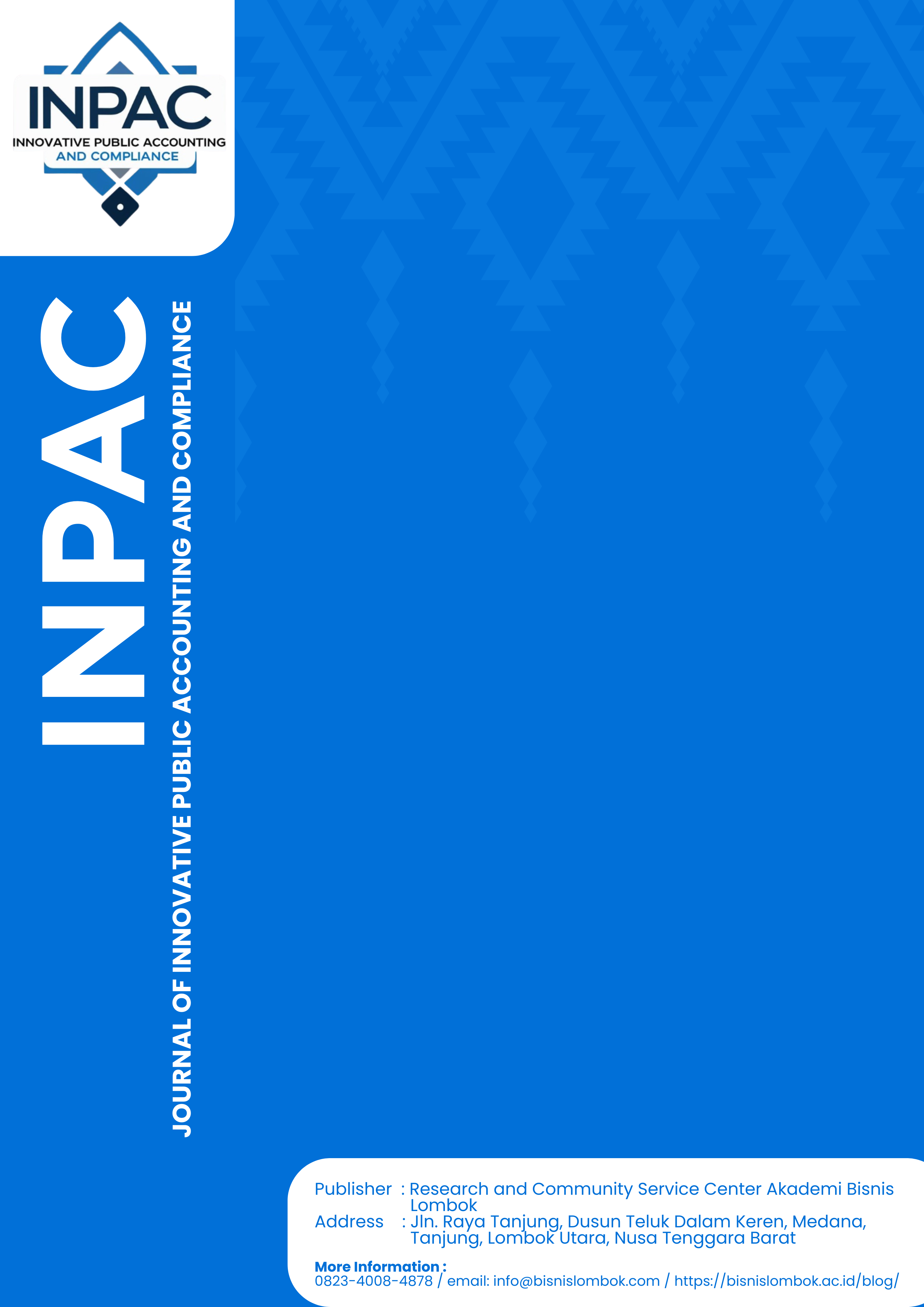 					View Vol. 2 No. 1 (2026): INPAC (Innovative Public Accounting and Compliance)
				